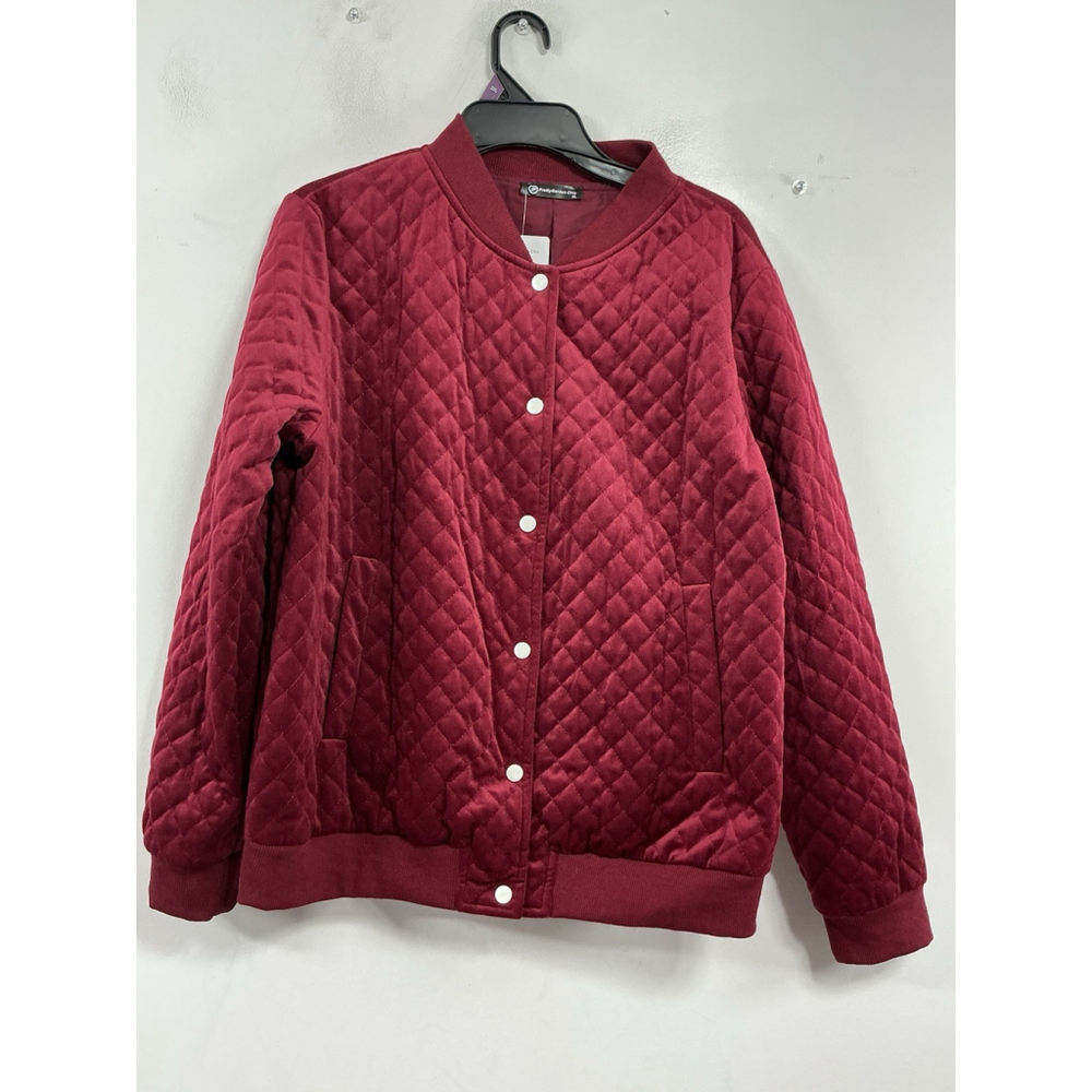 Womans NWT Pretty Garden Chic Snap Front Jacket XL Magenta